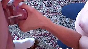 Femdom Teases POV Handjob, Humiliates Until Orgasm in Chastity Play. Unlock your device now.