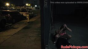 spexy beauty picked up for rough outdoor fucking with gagging and choking