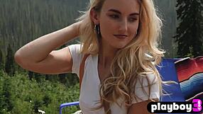 sexy big ass blonde milf anna katarina strips and shows her natural body outdoors