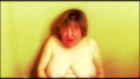 Mature woman indulges in erotic masturbation fantasy with music