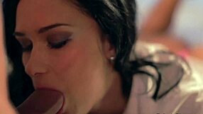 I can't believe this brunette goddess is sucking me late at night with her handjob skills