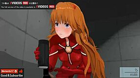 Asuka delivers intense footjob and jerk off instructions in hentai.