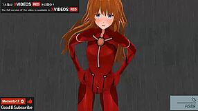 Asuka delivers intense footjob and jerk off instructions in hentai.