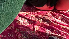 Latina couple orgasm control in park