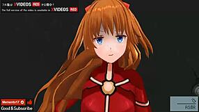 Asuka delivers intense footjob and jerk off instructions in hentai.