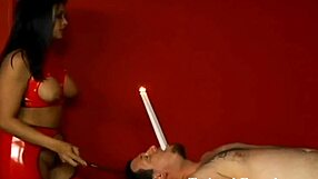 Mistress Dominates Slave by Squeezing His Tiny Head Between Strong Thighs in POV