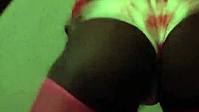 Dancing slut gets sucked and fucked by black transsexuals in group threesome