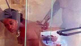 lady raex's big ass and pussy in shower pov with monster cock