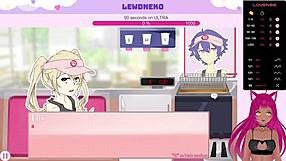 vtuber lewdneko moans during anal assfucking in femboy burgers game