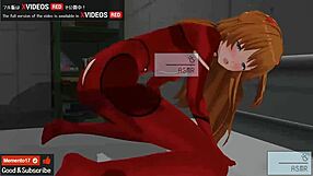 Asuka delivers intense footjob and jerk off instructions in hentai.
