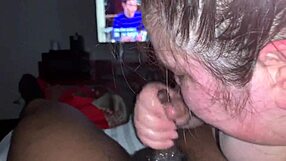 White BBW Sucking Huge BBC with Deepthroat Skills. She Handles Monster Cock Like a Pro.