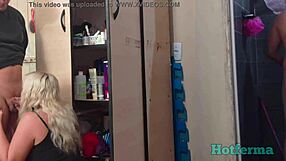 Blonde Slut Wife Drills Hard Beside Clueless Husband