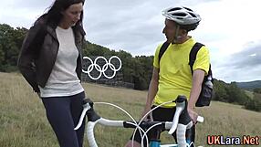 Mature Brit in Stockings Takes Monster Cock Outdoors