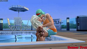 madara finds friend masturbating at pool, offers hard assfucking