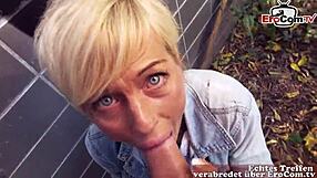 Outdoor POV sex with tattooed blonde German MILF