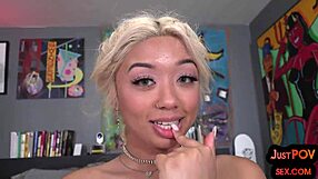 POV Nympho Babe Fucked Hard in Doggystyle by Massive White Cock