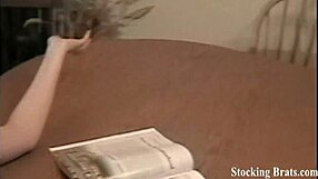 Lesbian Femdom Sucking Toes in Stockings and Pantyhose