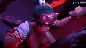 Kiriko endures intense face fucking and cumshot.