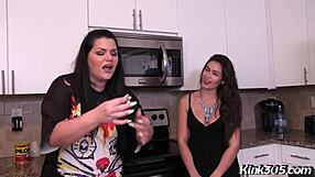 angelina and katana mock your tiny dick over coffee