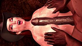 Дикий Запад в фантазии с большими сиськами на огромном члене в 3D