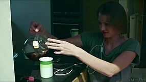 busty russian babe ethelle undresses in softcore solo scene.