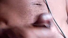 stroking massive black cock leads to cum spilling on the homemade floor