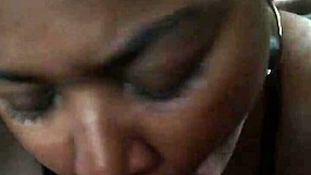 Oral swallow in close-up blowjob scene