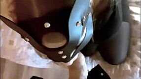 Small-breasted blonde sucks monster cock