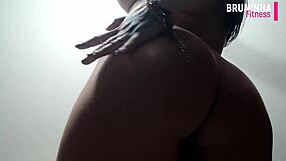 Brazilian cowgirl flaunts her big silicone ass