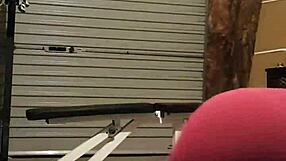 Blonde Milf Strips In Gym Ripping Clothes