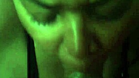 Oral swallow in close-up blowjob scene