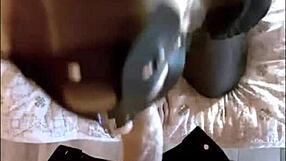 Small-breasted blonde sucks monster cock