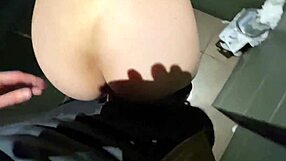 snuck into the restroom for some hot date night sex with big cock