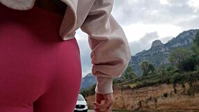 Intense Outdoor Masturbation Near Mountains Leading to Wet Orgasm