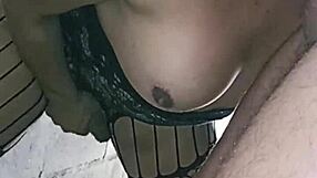 Sucking big white cock in parking lot