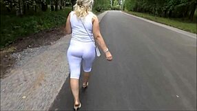 Damn, check my sexy walk in heels showing off my big ass outdoors!