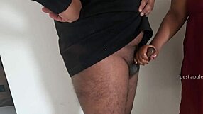 Tamil maid Sridevi oils stranger's black cock