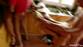 German Milf Enjoys Wild Group Action with Strangers