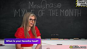 blonde milf mrs. chase gives intense blowjob and shows her ass