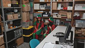threesome with asian teen 18+ elves at the office, what are they hiding?