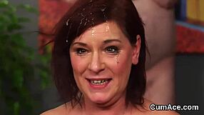 Unusual centerfold receives facial