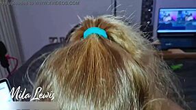 pov blowjob in sexy black lingerie.