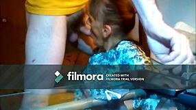 Donna performs intense blowjob with cum