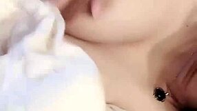 Asian amateur masturbates intensely in private