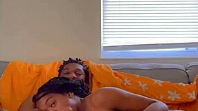 Hot Ebony Teen Sucks and Rides Monster Black Cock