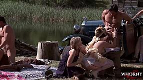 Wow! Whorny Films' Wildest Outdoor Orgy with Hot Girls Riding Big Cocks!