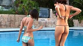 Two gorgeous light skinned women engage in threesome blowjob and lesbian action