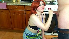 beautiful wife sucks huge cock instead of lunch!