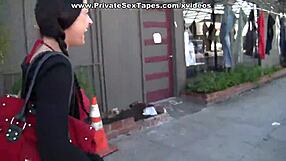 sexy brunette gf merciless doggy fuck before the camera