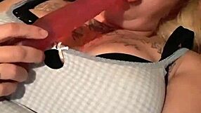 Amber Plays with Dildo and Toys, Getting Wet